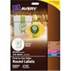Avery L7105 White Round Gloss 12UP 60mmD 10 Pack